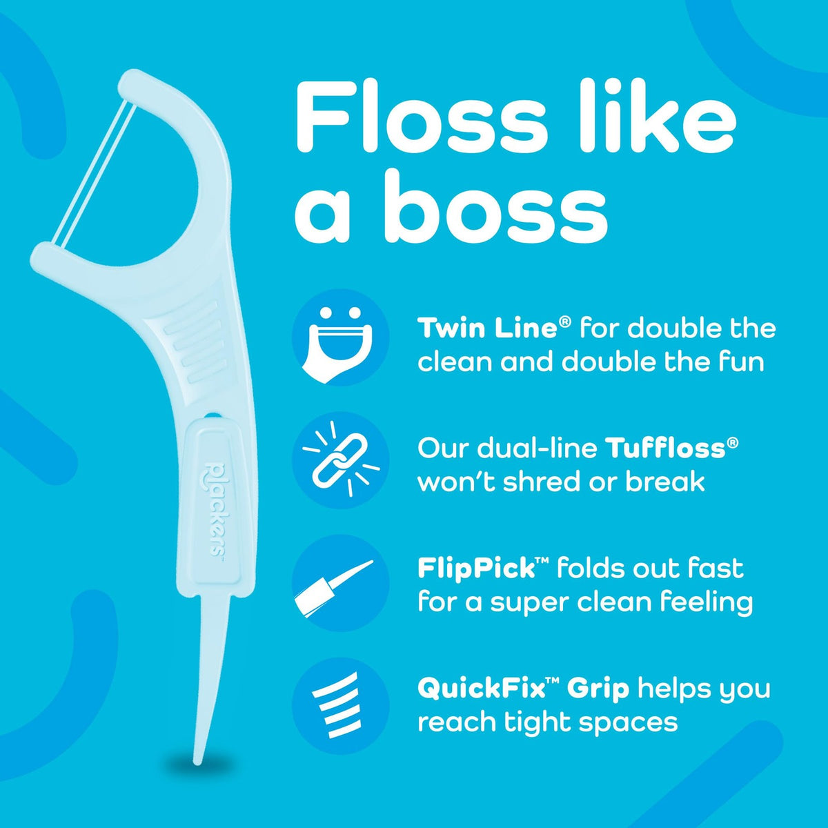Dental Floss Picks Twin Line 75 Count - Double-Strip Oral Care