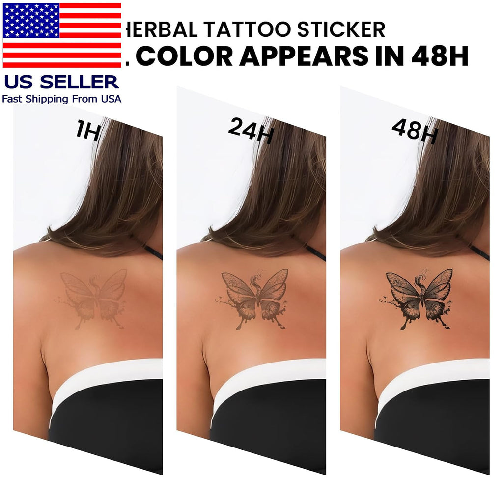 Semi-Permanent Tattoos for Women & Girls – 2 Sheet Water-Resistant Body Art, Lasts 7-15 Days