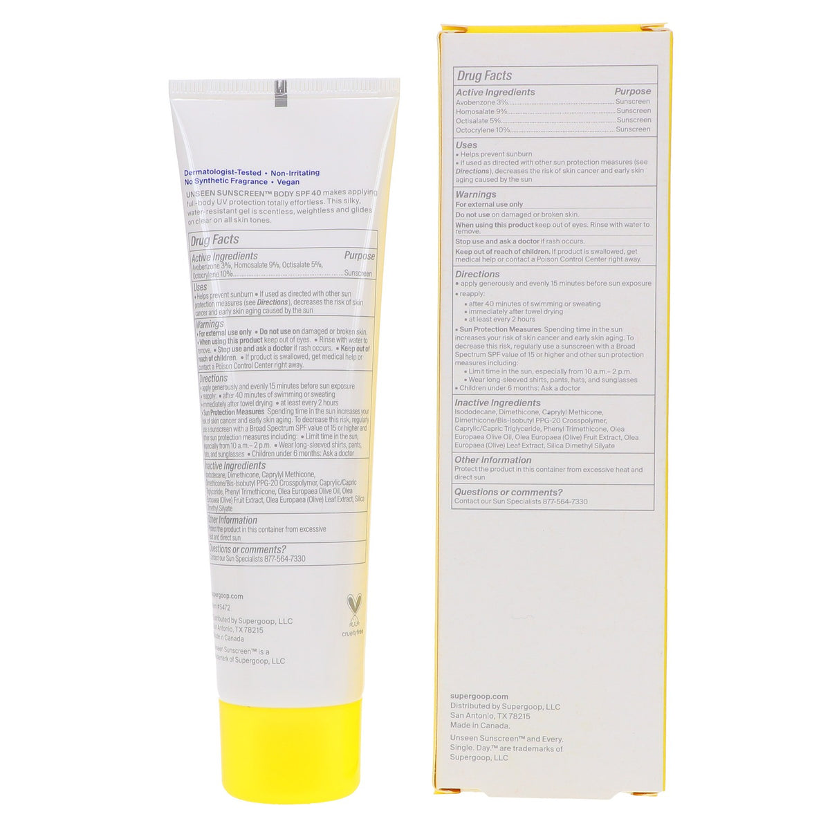 Unseen Sunscreen Body SPF 40 - Invisible, Weightless Sun Protection 3.4 oz