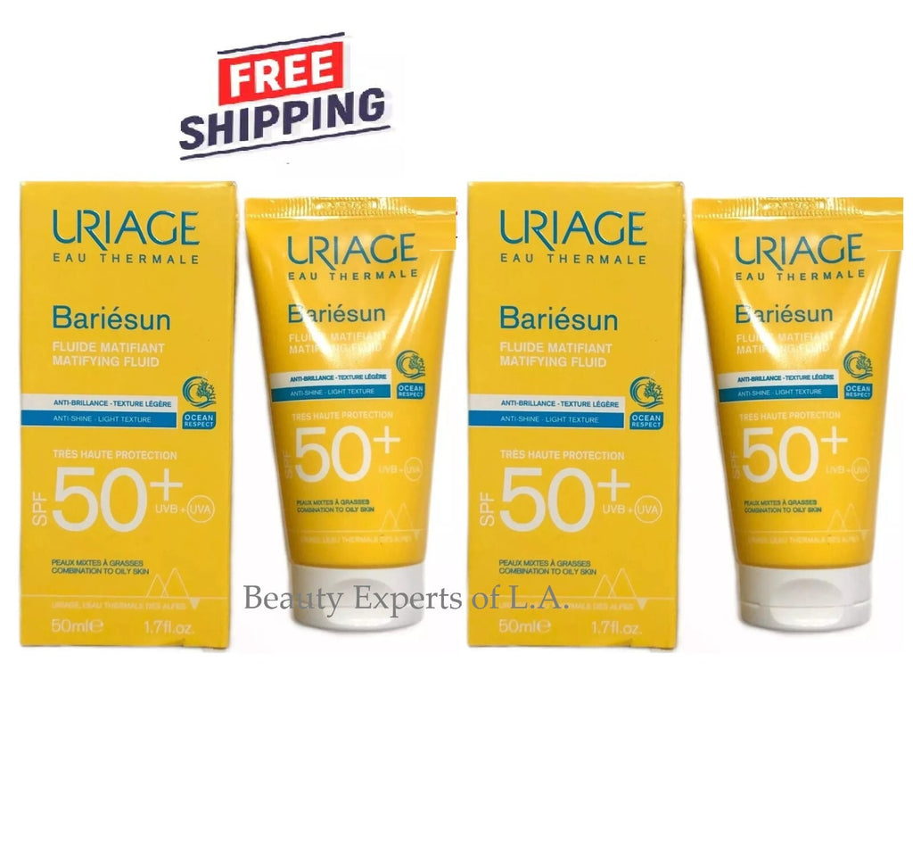 Uriage SPF50+ Mattifying Face Sunscreen Fluid 2 Pack - Oil Control & Hydration