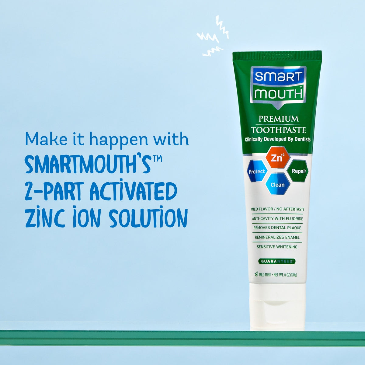Zinc Ion Toothpaste for Cavity & Bad Breath Relief - Mild Mint 6 oz 3 Pack