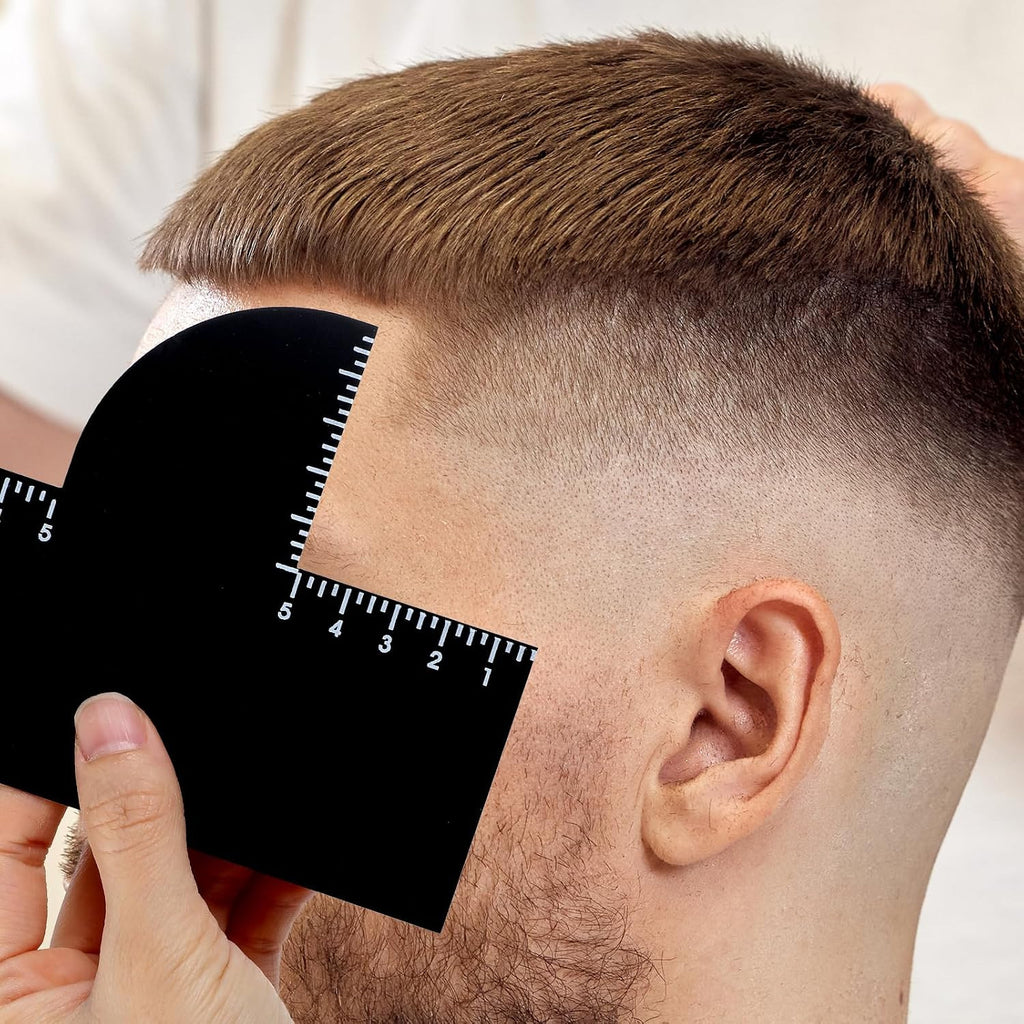 Professional Hairline Shaping Cards for Barbers - 2 Pcs Black T-Shaped Enhancement Tools