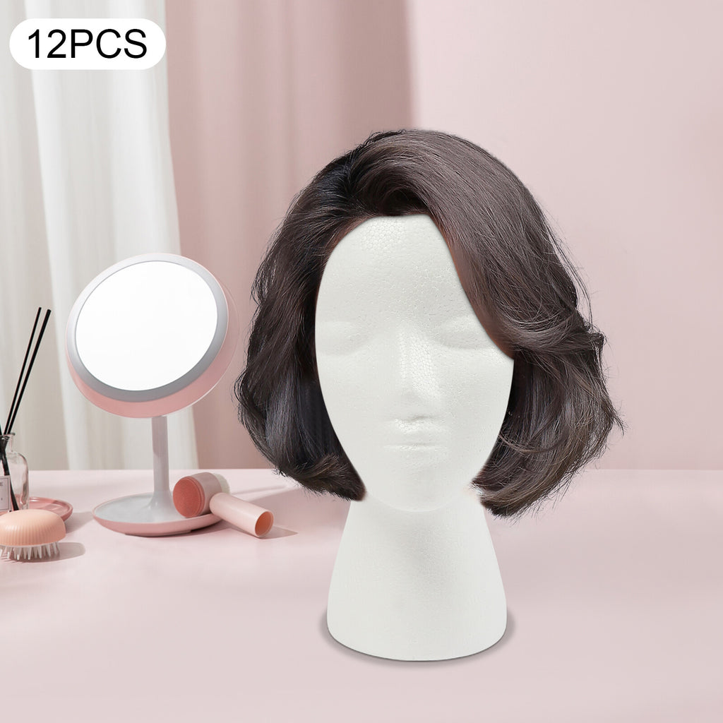 White 11.02-inch Female Mannequin Head for Wig Display and Styling - Set of 12
