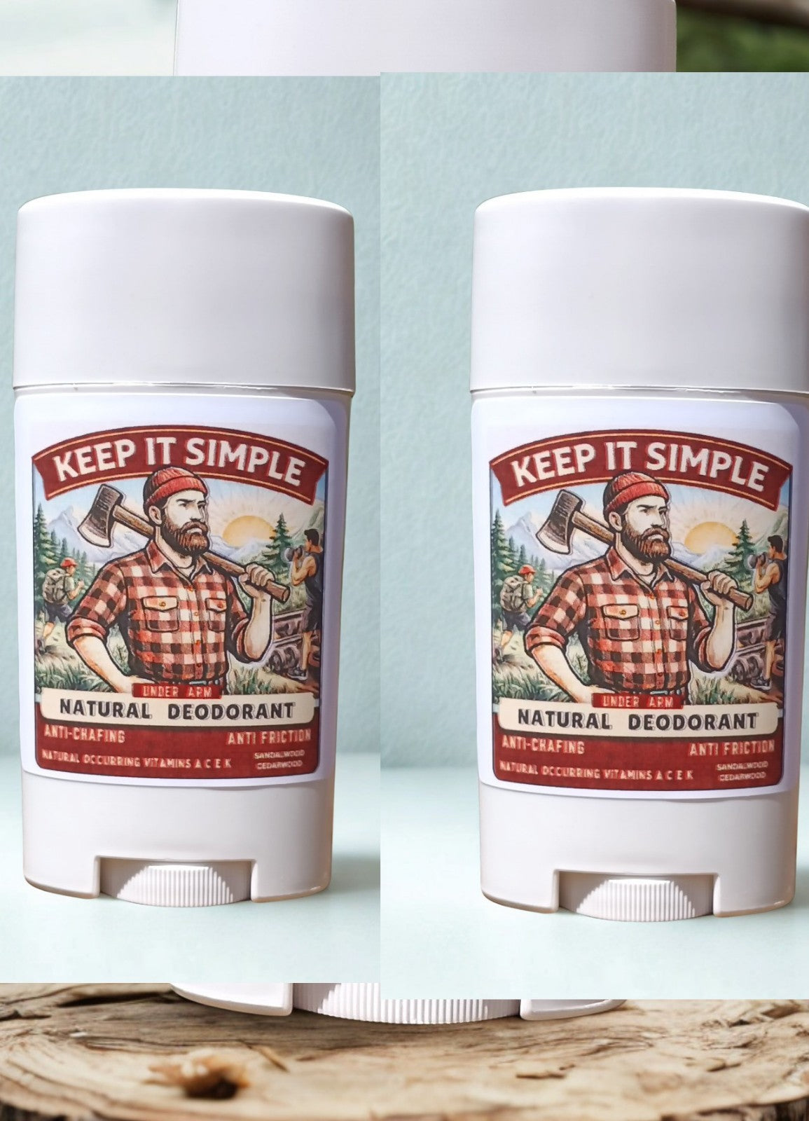 Natural Men's Deodorant Non-Staining Aluminum-Free Odor Protection 2 Pack