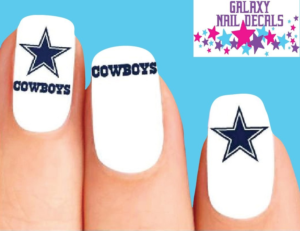 Football Dallas Cowboys Waterslide Nail Decals Set of 20 for Nail Art