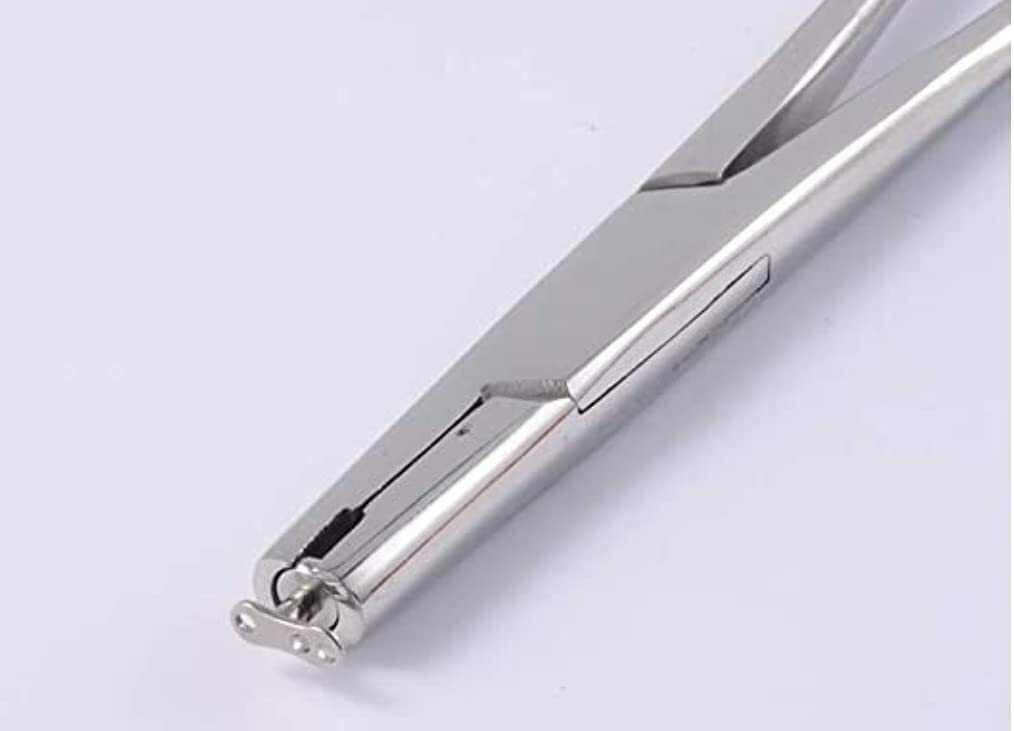 5.5in Micro Dermal Anchor Tube Insertion Hemostat Forceps - 3mm Hole Piercing Tool