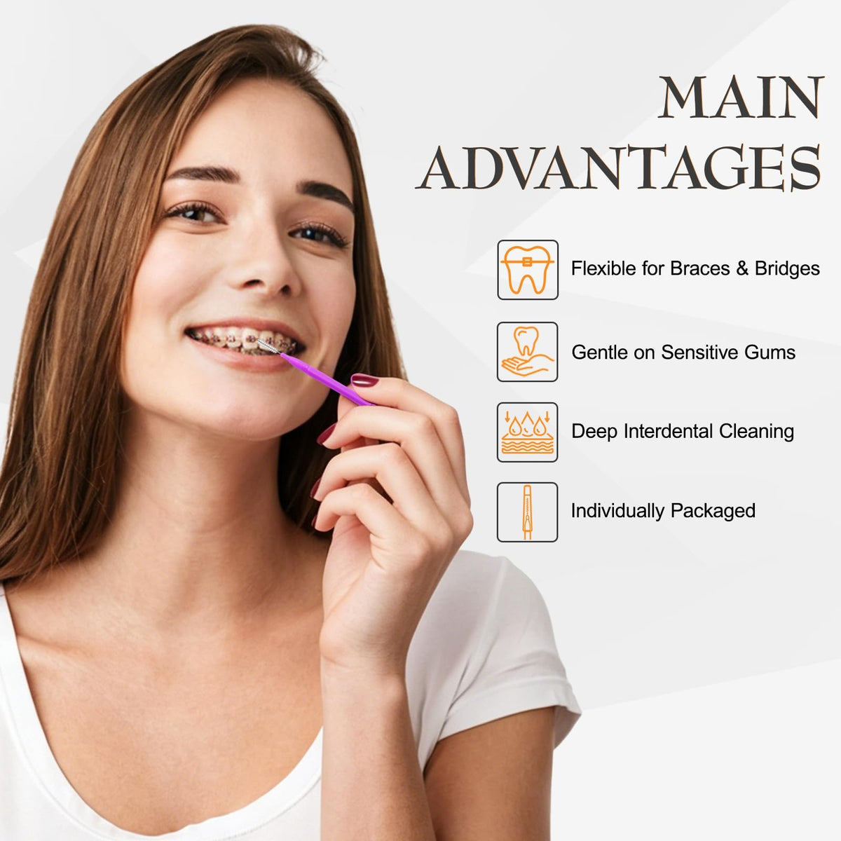 Interdental Braces Cleaning Brushes 180 Pack Soft Bristled Flossers for Oral Care