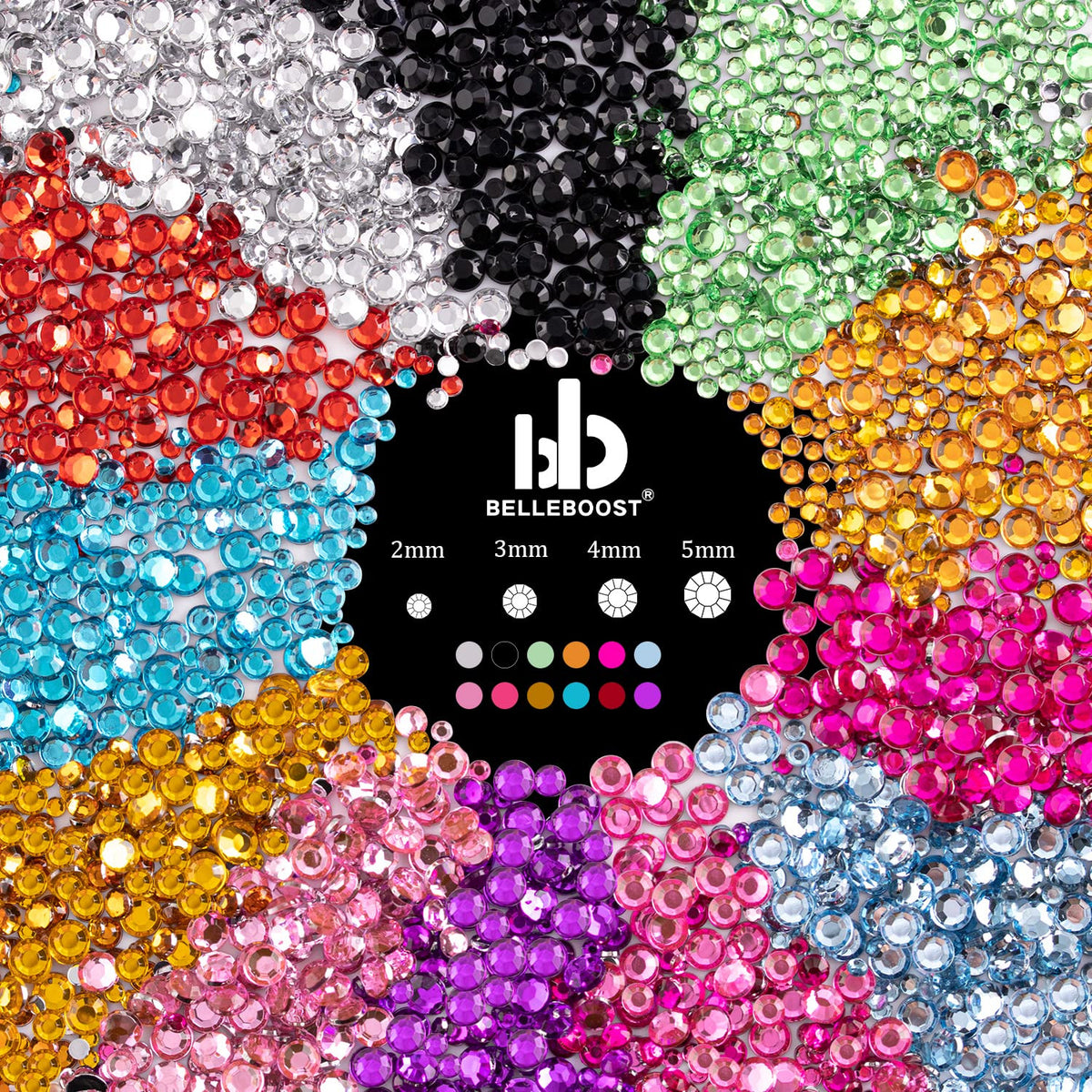 Colorful Face Gems Kit with Crystals & Rhinestones for Makeup & Nail Art