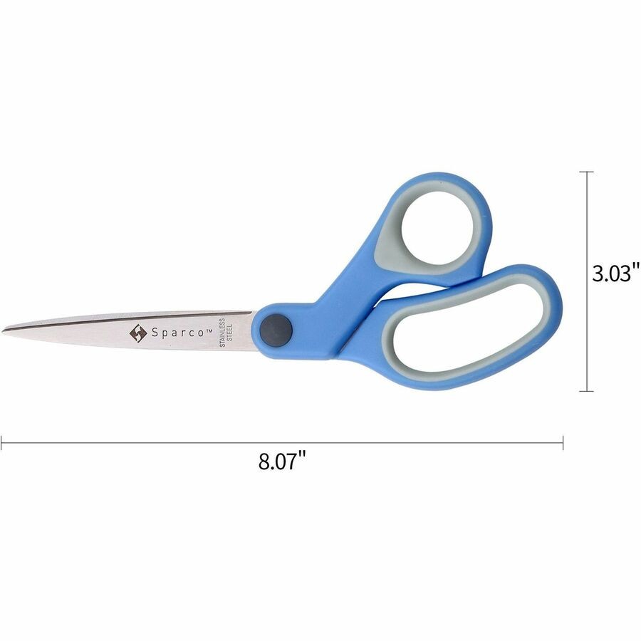 Multipurpose Bent Scissors - 8 Inch Stainless Steel Blue Handle