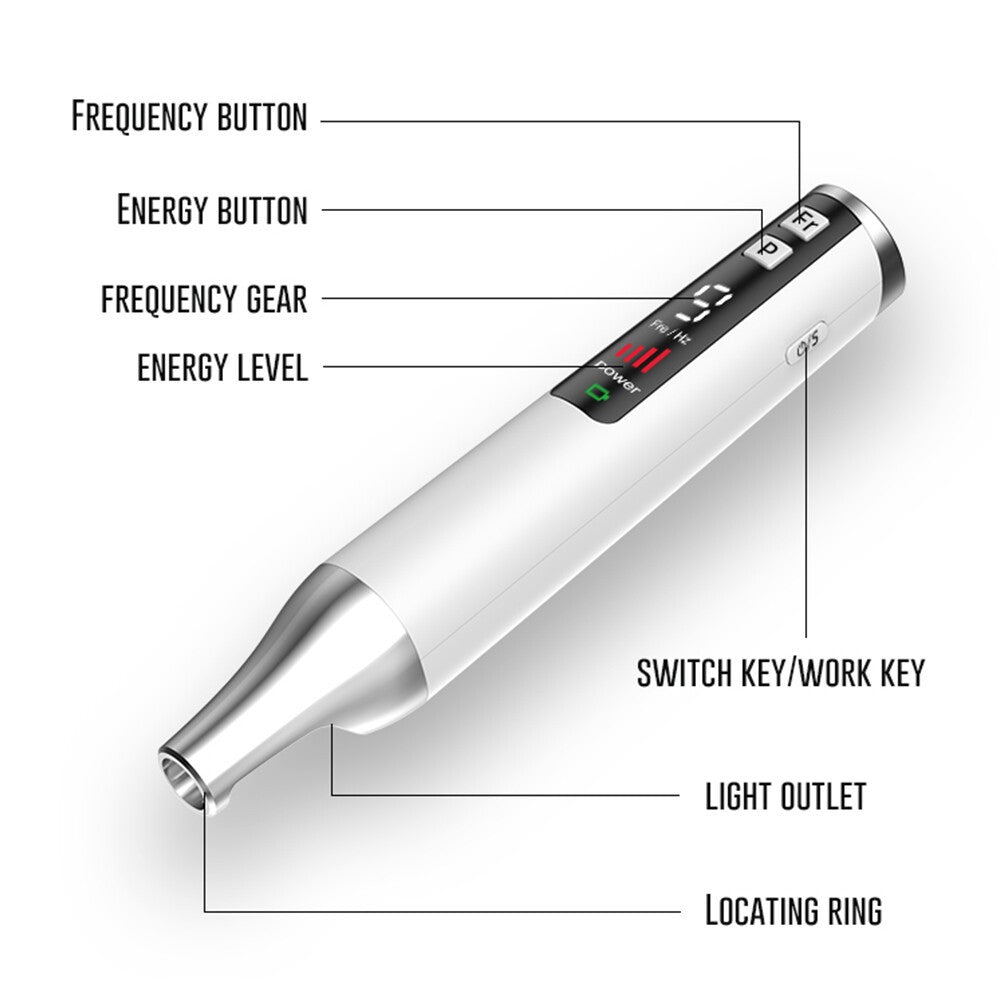 Rechargeable Beauty Pen for Freckle Scar Wart Removal - Portable LED Light Device