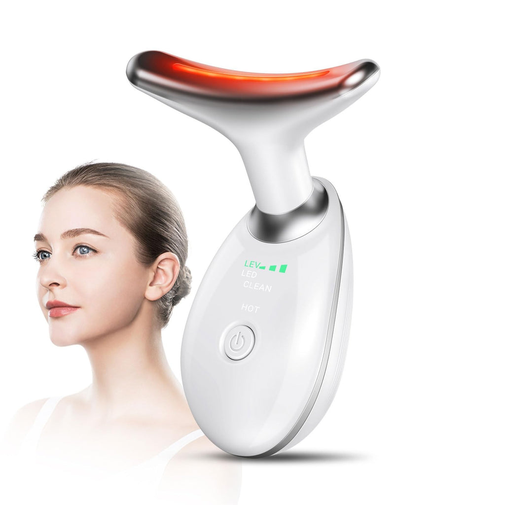 Neck and Face Massager Roller for Sculpting Skin Care - White