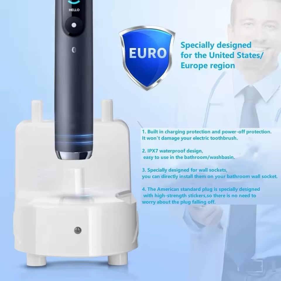 Universal Wall Charger for Oral-B Braun Electric Toothbrushes - Waterproof, Compact, 5V