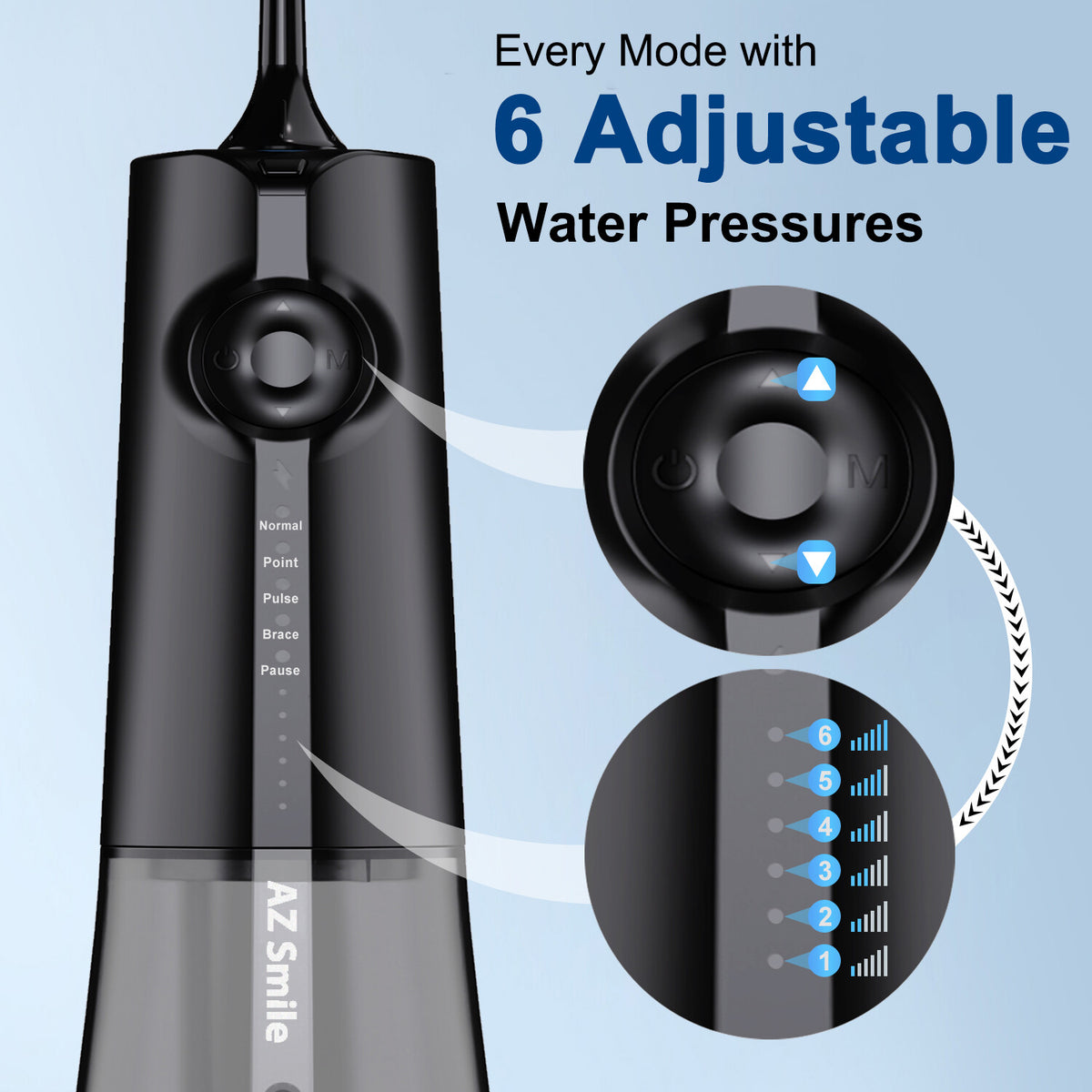 Cordless Water Flosser for Teeth Cleaning with 8 Tips & 5 Modes