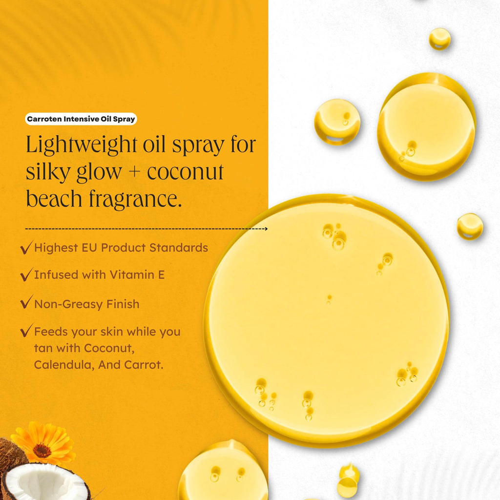 Tanning Oil Spray with Vitamin E & Coconut Oil - Water-Resistant Sun Accelerator