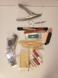 Manicure Supplies Bundle with Nail Files Clippers Glue Pads for Press-On Nails