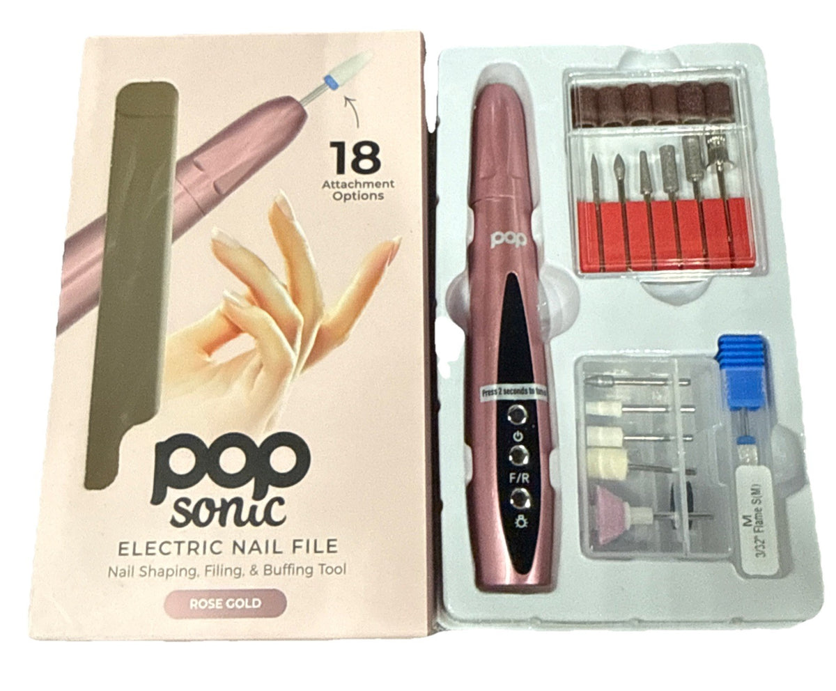Electric Nail File with Rose Gold Finish - Nail Shaping & Buffing Tool