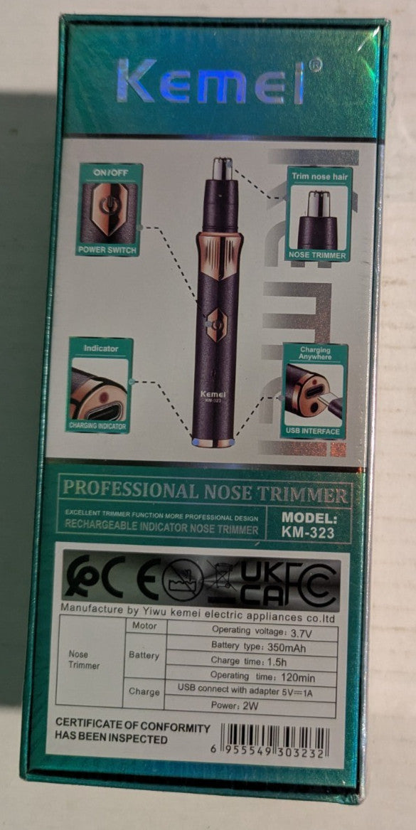 Rechargeable Nose Hair Trimmer - Personal Grooming Tool for Men and Women