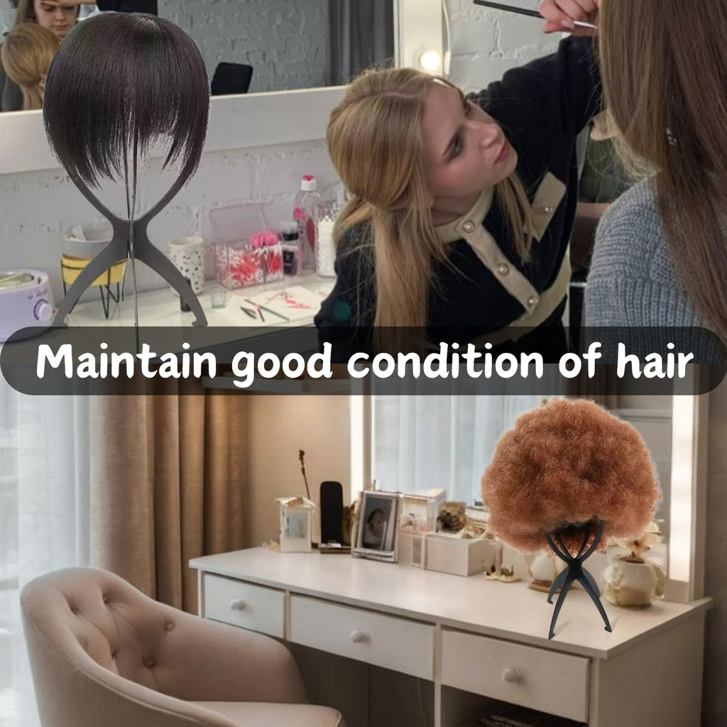 Portable Wig Head Stand Holder for Multiple Wigs and Hat Display