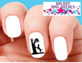 Dog Waterslide Nail Decals Set of 20 Raccoon Tree Silhouette for Nail Art