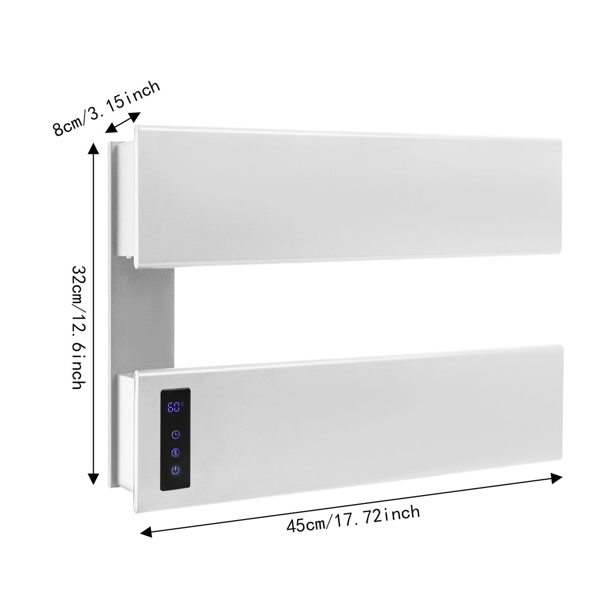 Wall-Mounted Electric Towel Warmer 100W Aluminum Alloy Bathroom Heater