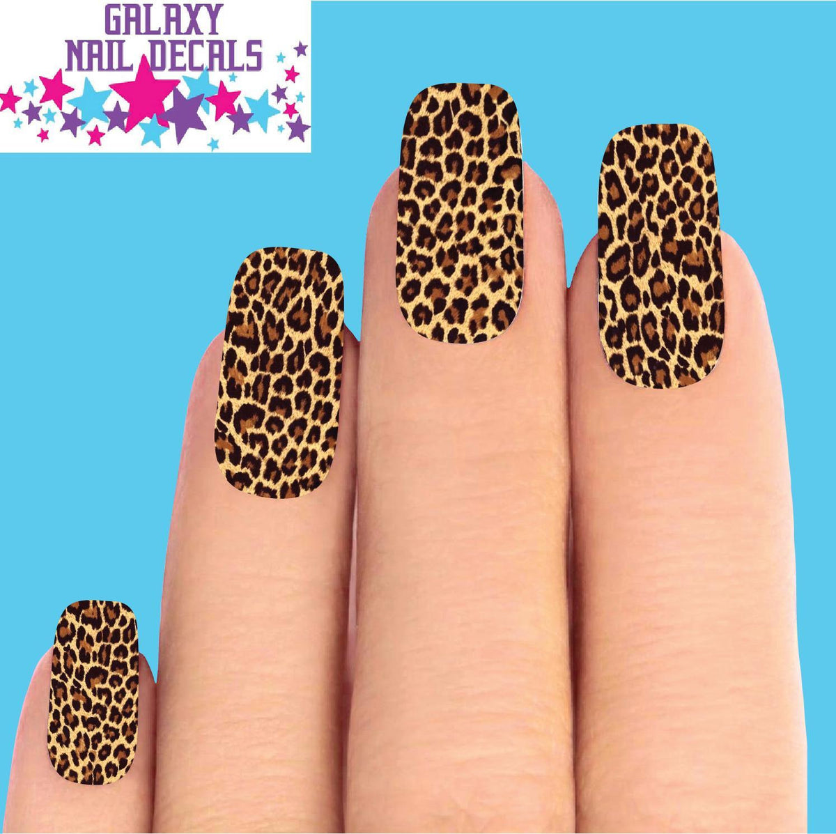 Leopard Print Waterslide Nail Decals Set of 10 - Full Nail Art Stickers