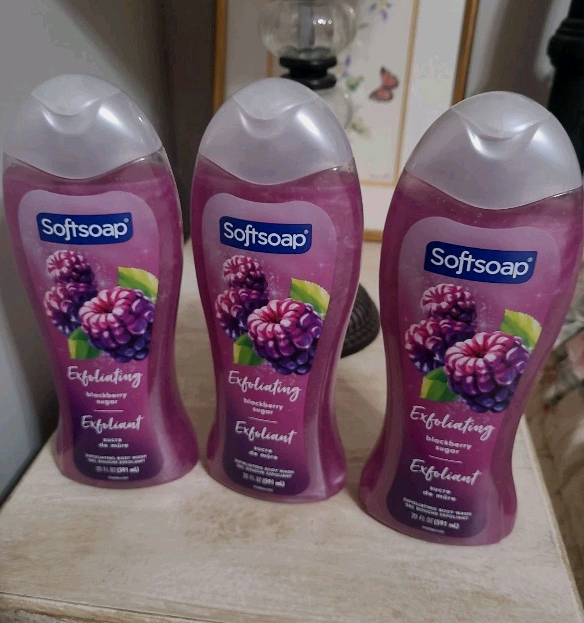Softsoap Blackberry Sugar Exfoliating Body Wash 3 Pack - 20 oz each