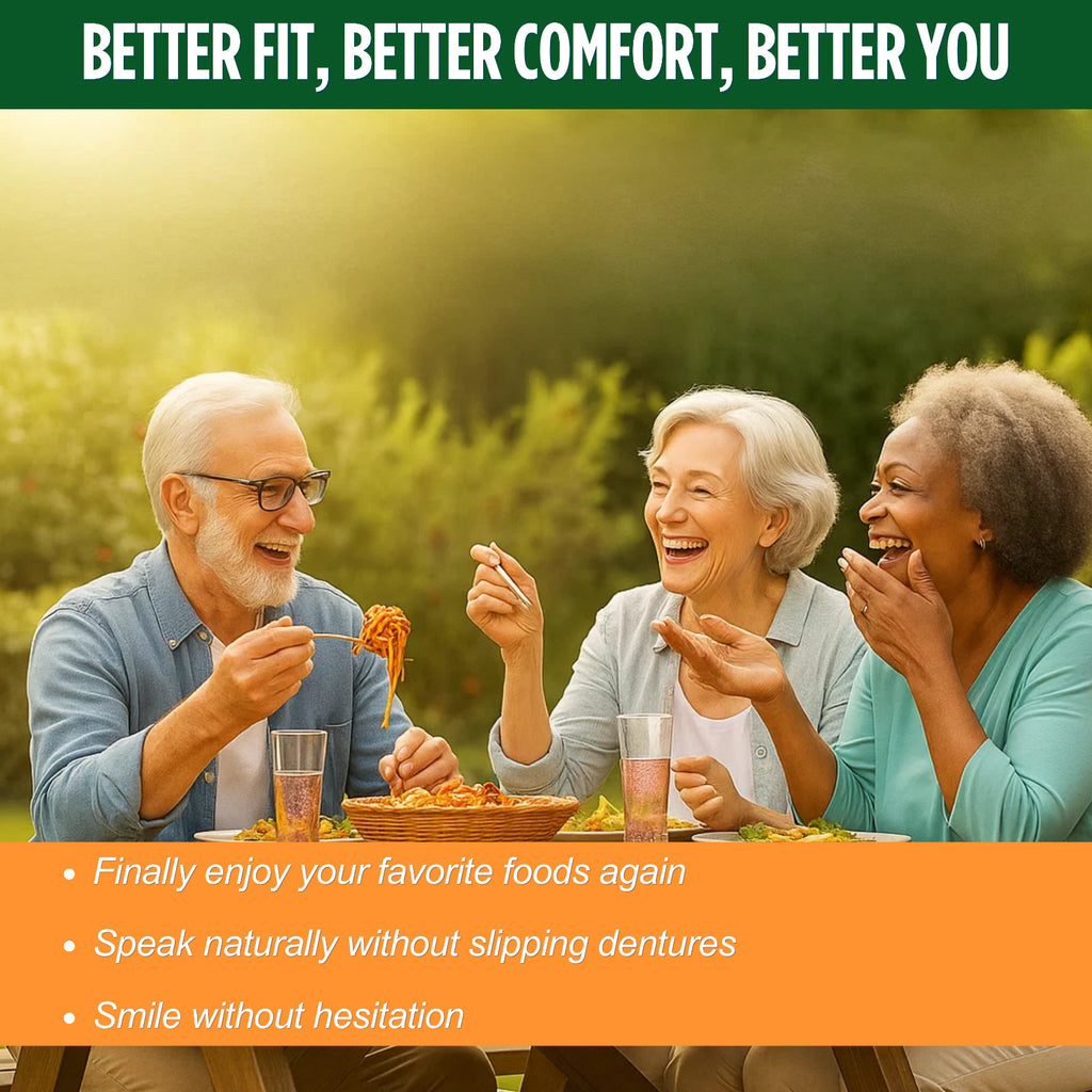 Denture Soft Reline Kit for Comfortable Fit - Long-Lasting Cushion, Easy Application