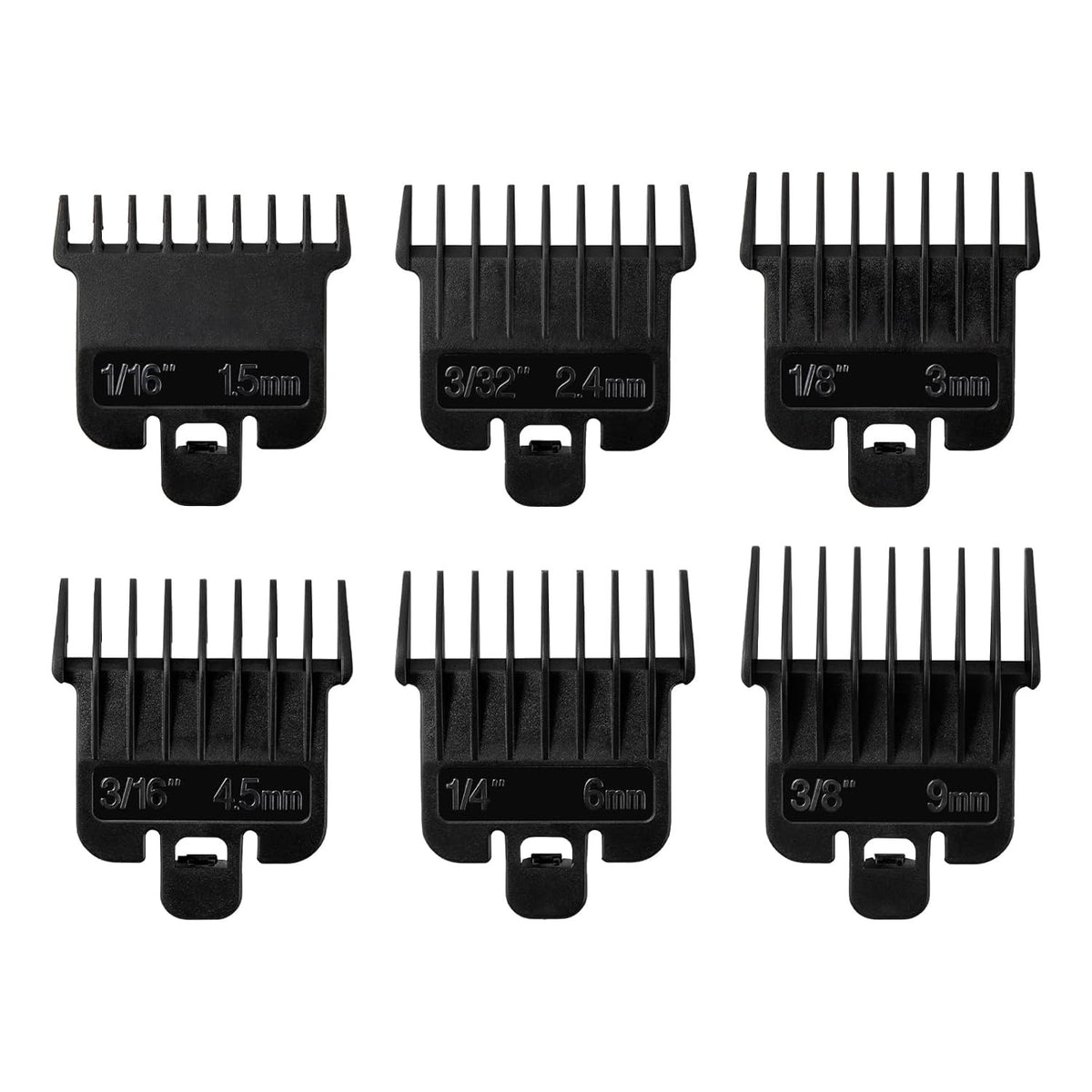 6 Pack Hair Clipper Guard Attachments for Babyliss FX787 & Andis T-Outliner G