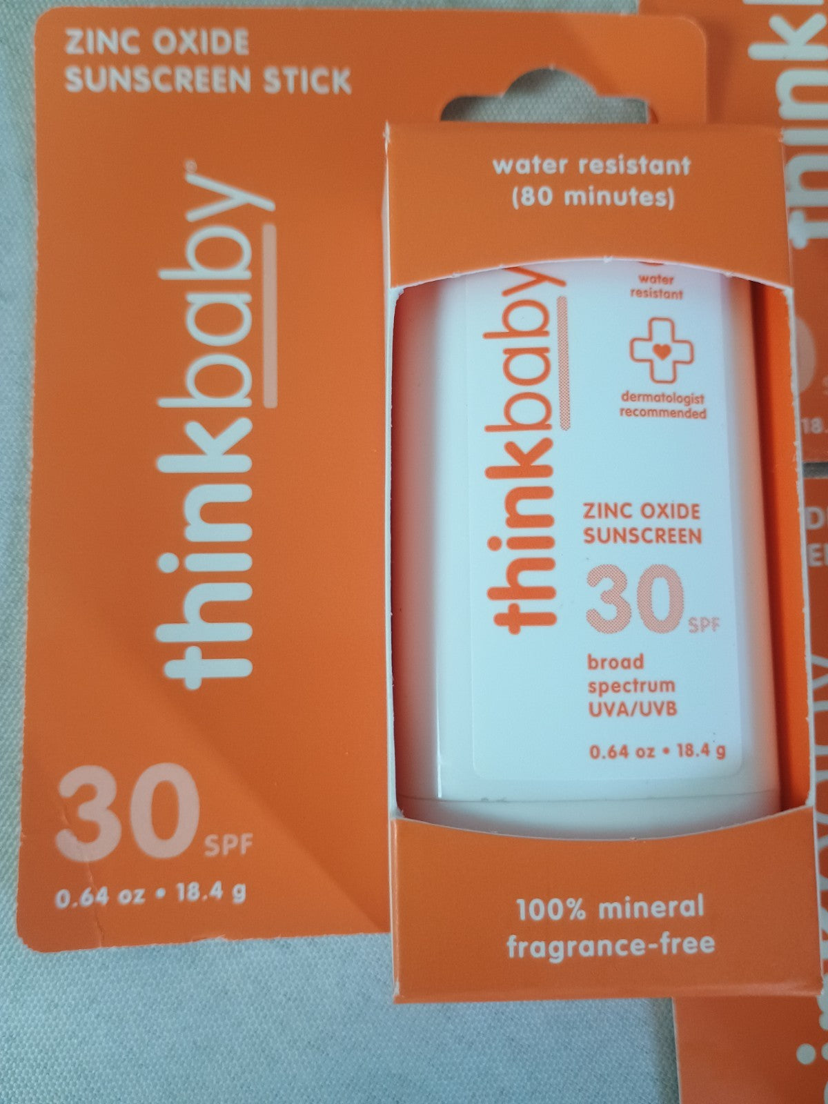Thinkbaby SPF 30 Sunscreen Stick 0.64 Oz - Pack of 5, Baby Safe Sun Protection