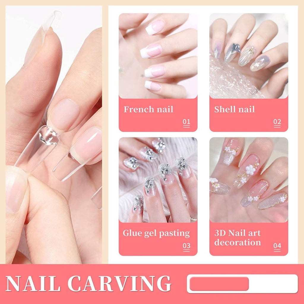 Solid Nail Glue 2 Pack - Strong Clear Acrylic Adhesive for False Nails DIY