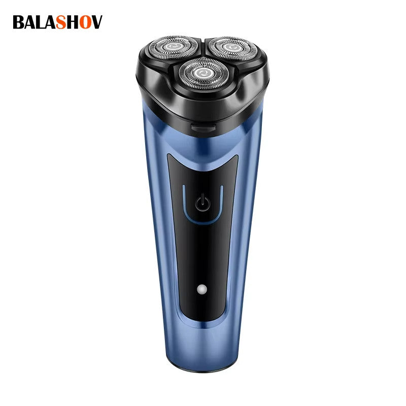 Men's Rechargeable Waterproof Rotary Electric Shaver with 4D Floating Blades