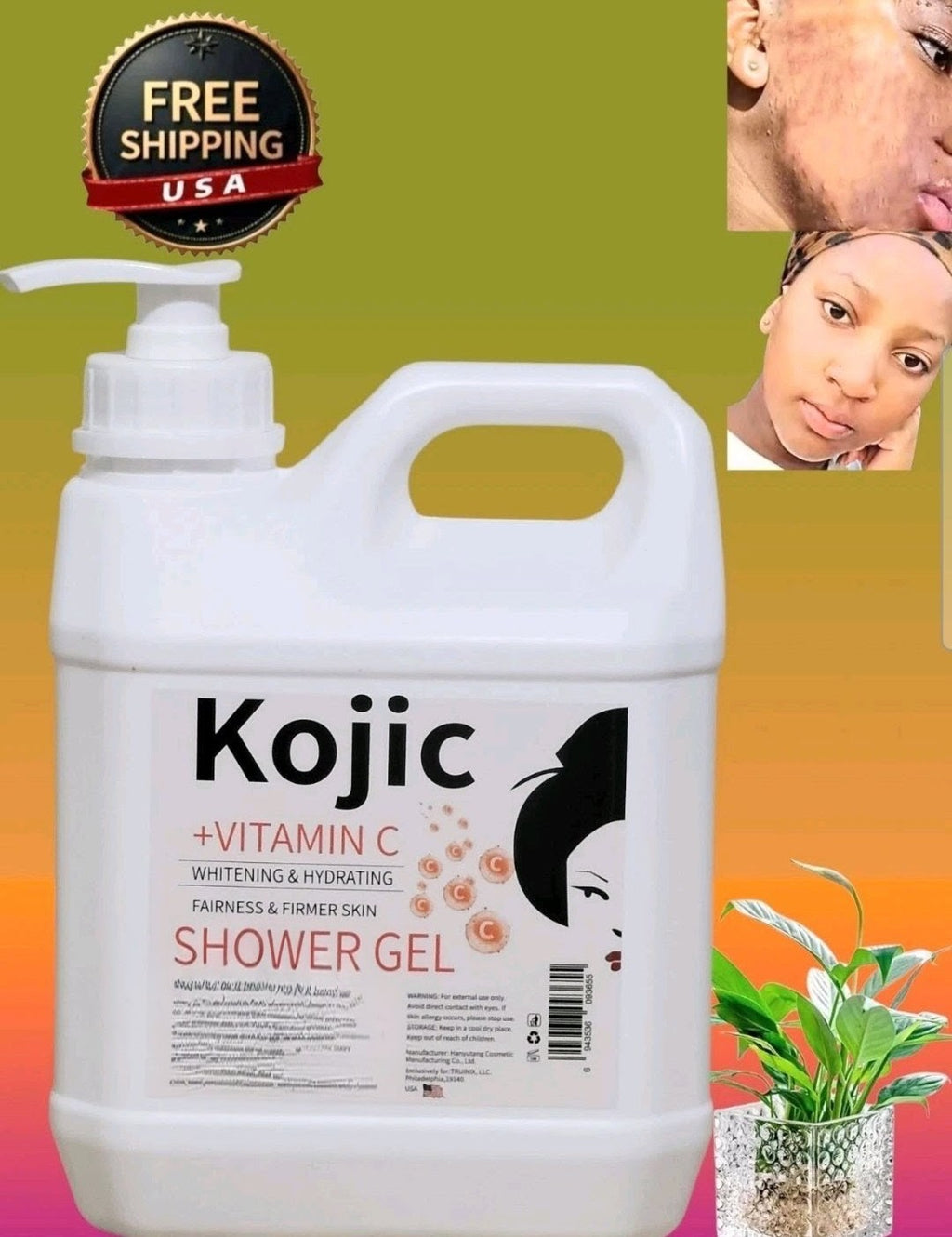 Kojic Acid Vitamin C Body Wash - Brightening Skin & Hydrating 1000ml