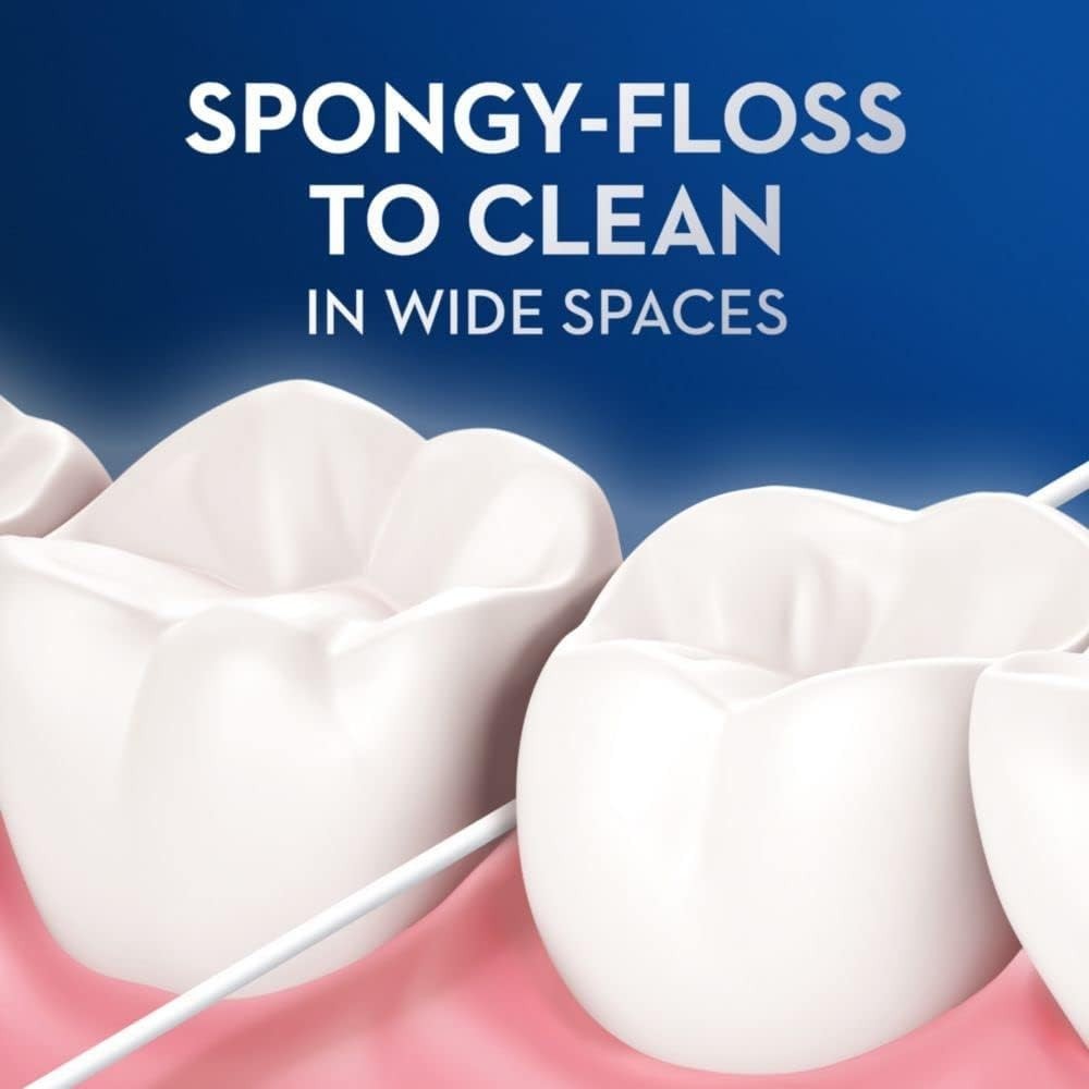 Dental Floss Picks with Spongy & Regular Floss - Mint, 50 Strands