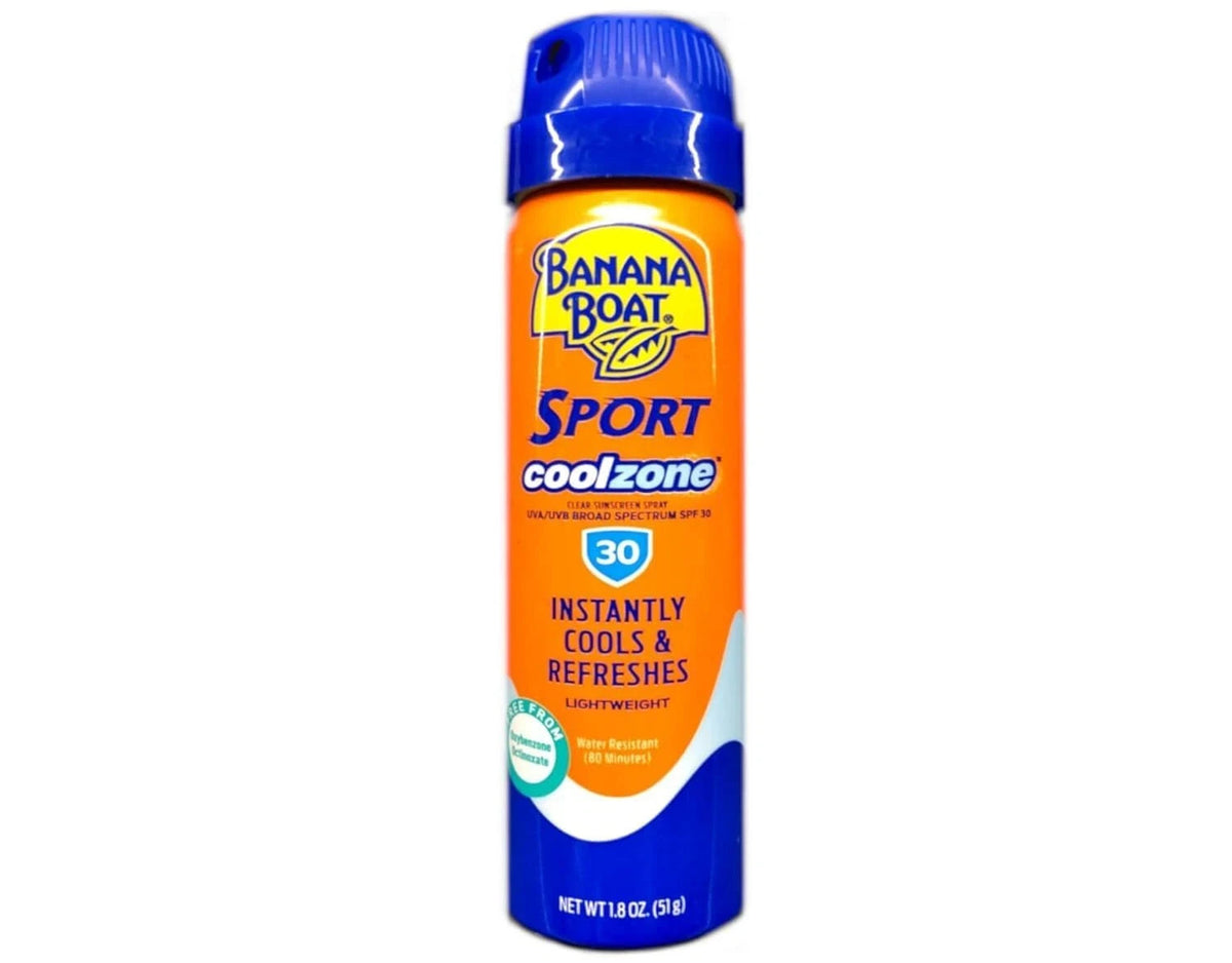 Travel Size Banana Boat Sport Sunscreen SPF 30 Broad Spectrum UV Protection 1.8 Oz