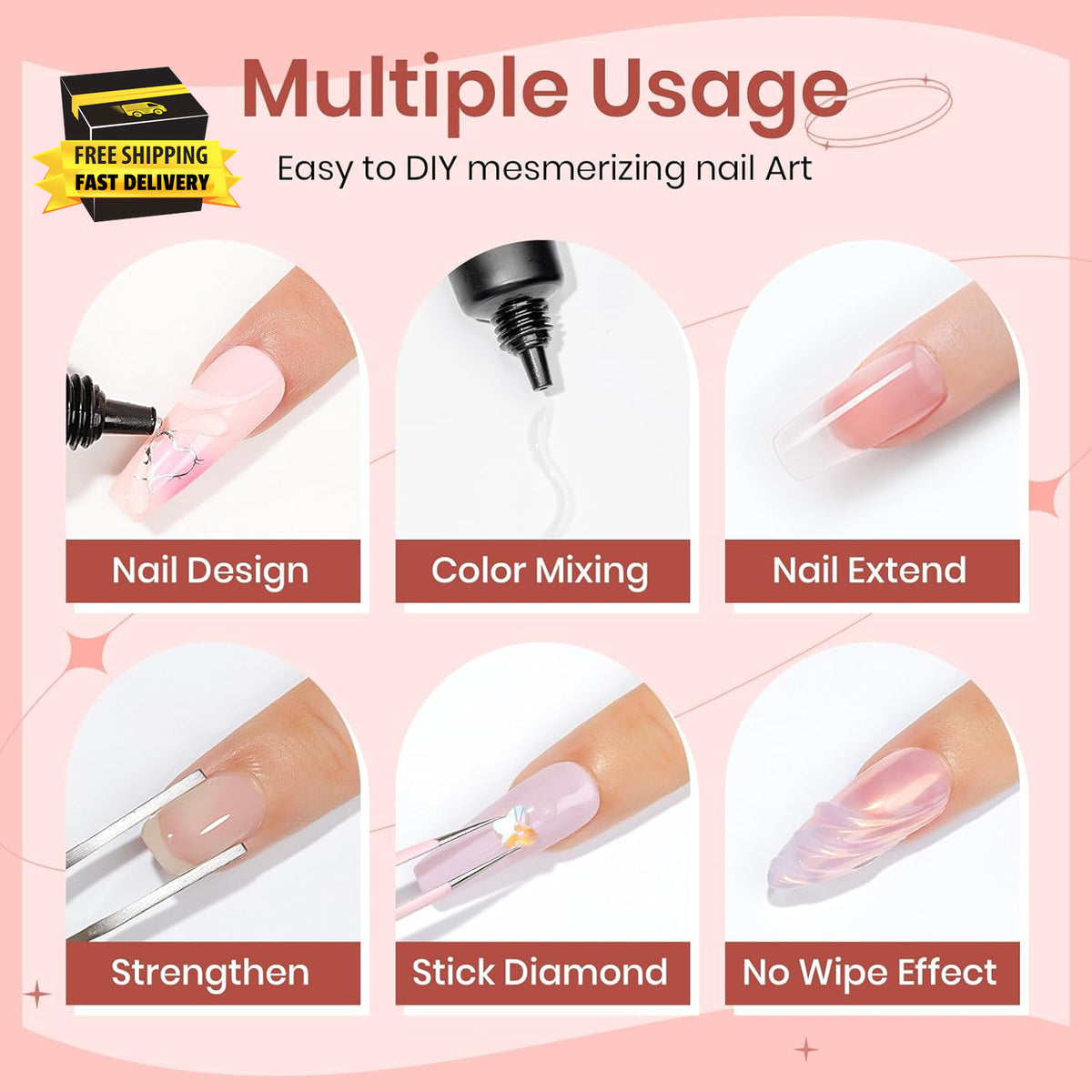 Clear 3D Nail Art Sculpting Gel for DIY Nail Design & Decoration