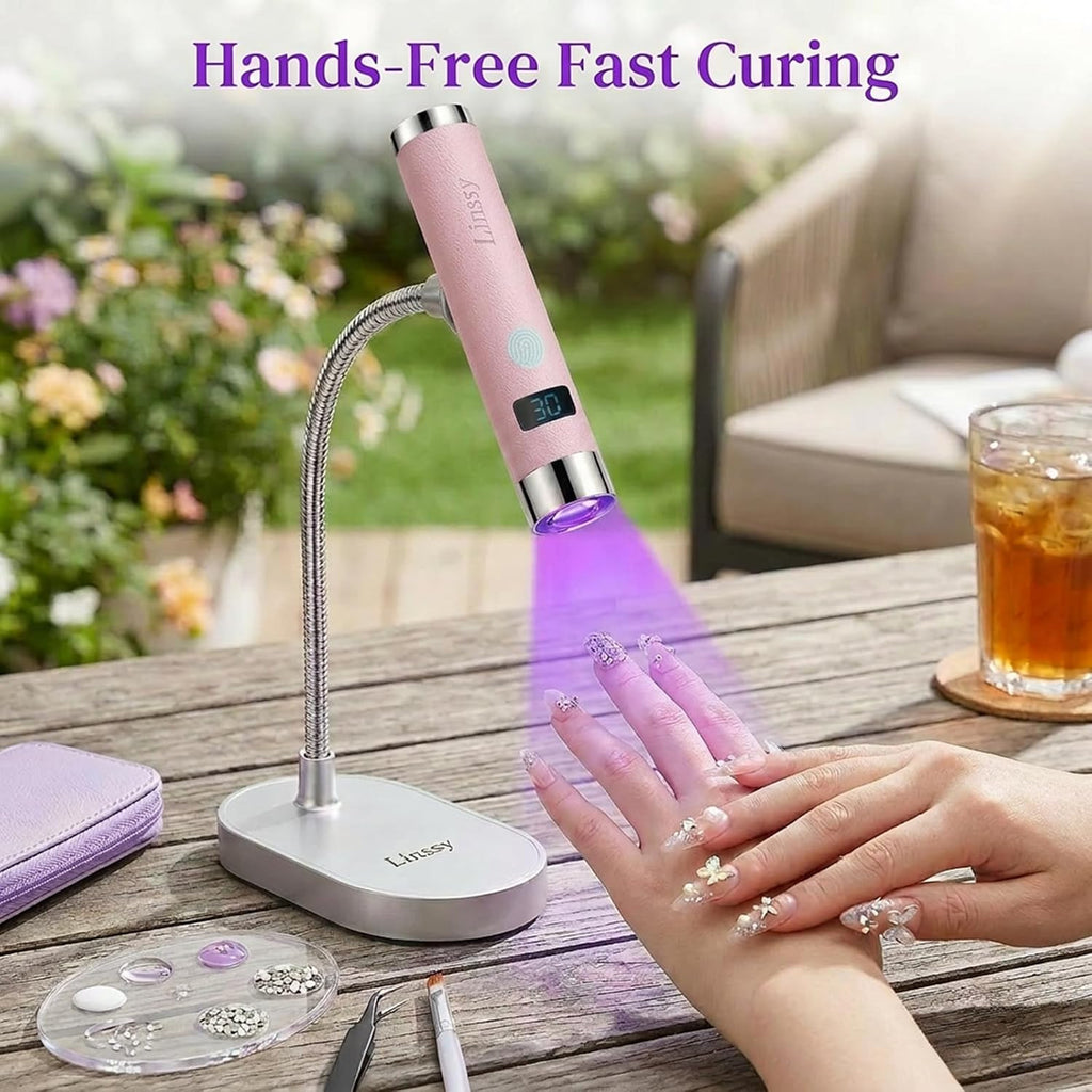 Mini UV LED Nail Lamp with Auto Sensor & Magnetic Stand for Gel Nails