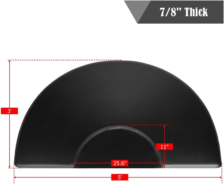 Anti-Fatigue Salon Floor Mat 3x5 ft Semi-Circular Support Cushion