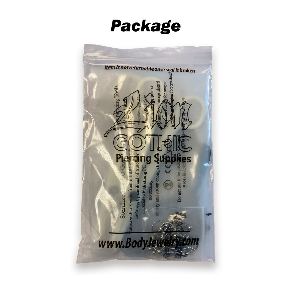 Sterilized Titanium Nose Screw Kit 18G with Forceps, Needle, Gloves