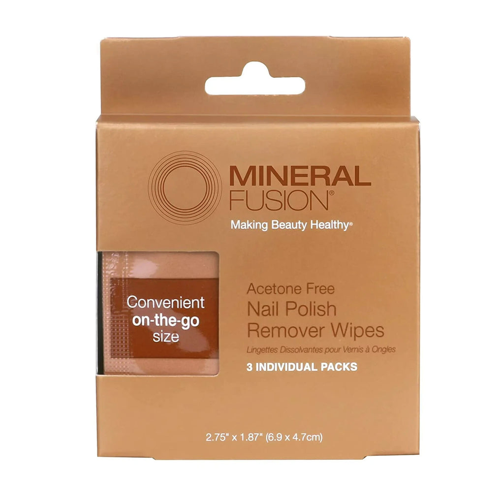 Mineral Fusion Gel Nail Polish Remover Wipes - Acetone-Free, Gentle, 3 Pack