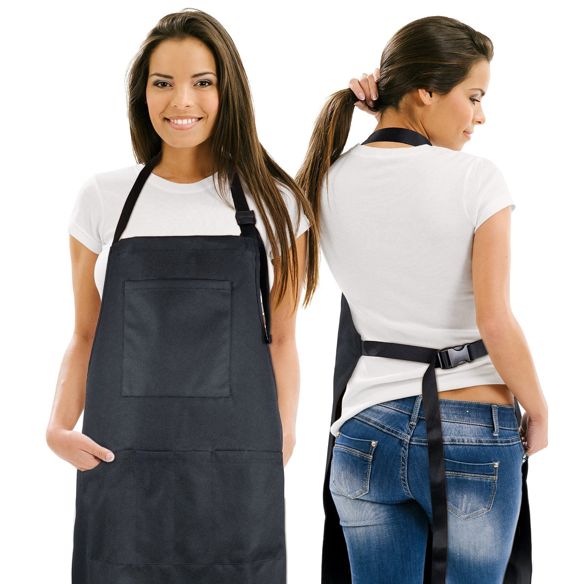 Waterproof Hair Salon Apron with 5 Pockets - Bleach-Resistant & Stainproof