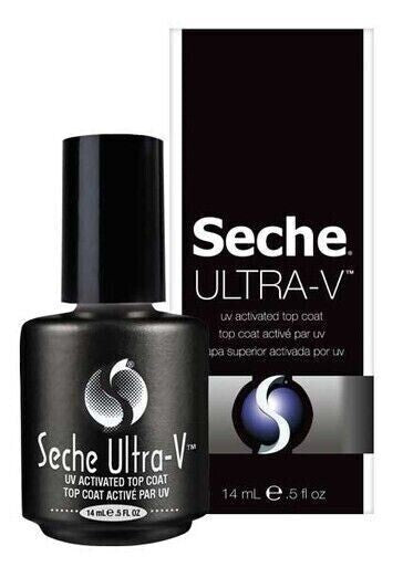 UV Activated Top Coat - Fast Drying Clear Nail Polish Seche Ultra-V 0.5oz