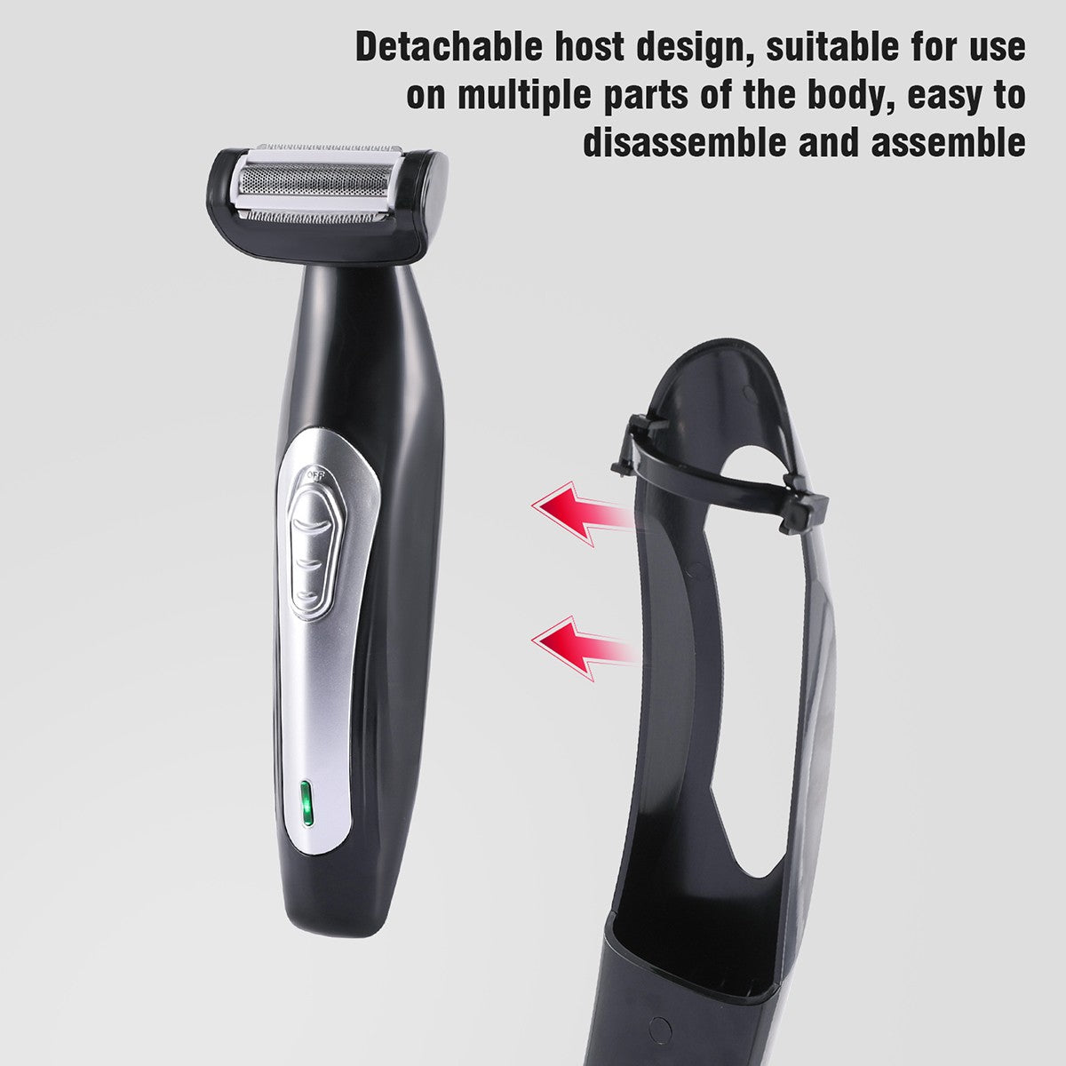 Electric Back Shaver for Men Body Grooming Trimmer with Long Handle