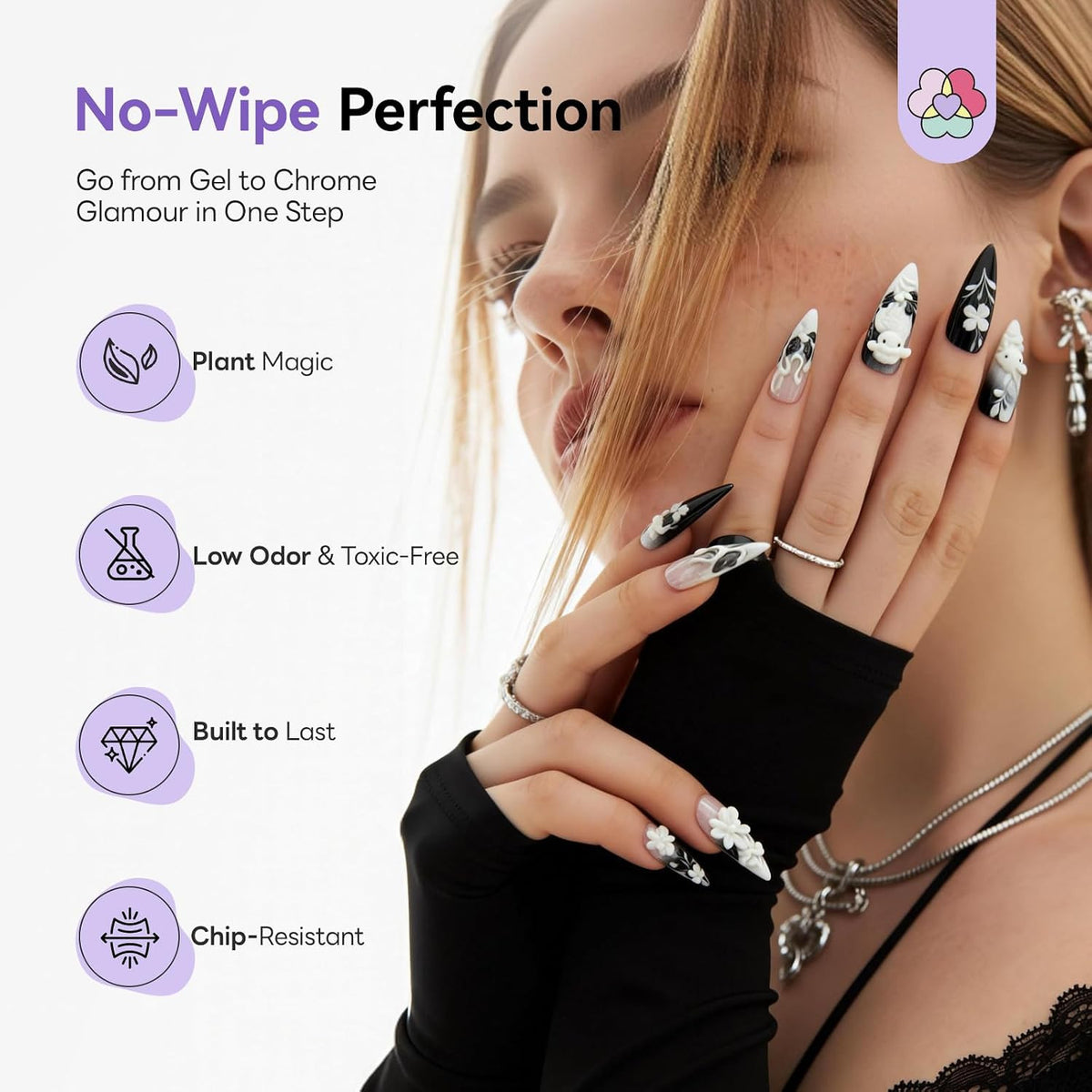 3D Sculpting Gel for Nail Art - Black & White Micro Sculpture