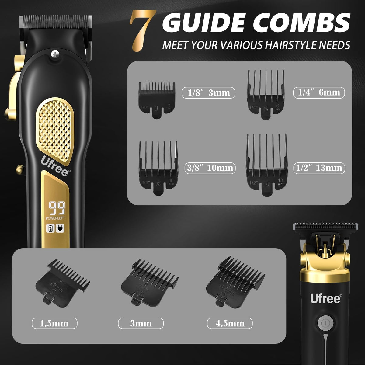 Cordless Men’s Hair Clippers and Trimmer Set - Professional Grooming Kit