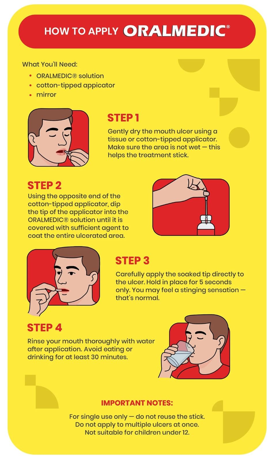 Mouth Ulcer & Canker Sore Protective Solution - Single Application, 4 Applicators