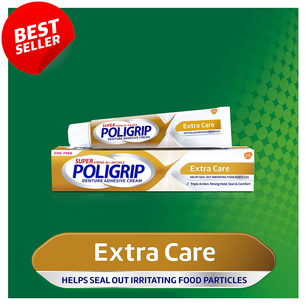Zinc-Free Denture Adhesive Cream 2.2oz - 4 Pack for Strong All-Day Hold