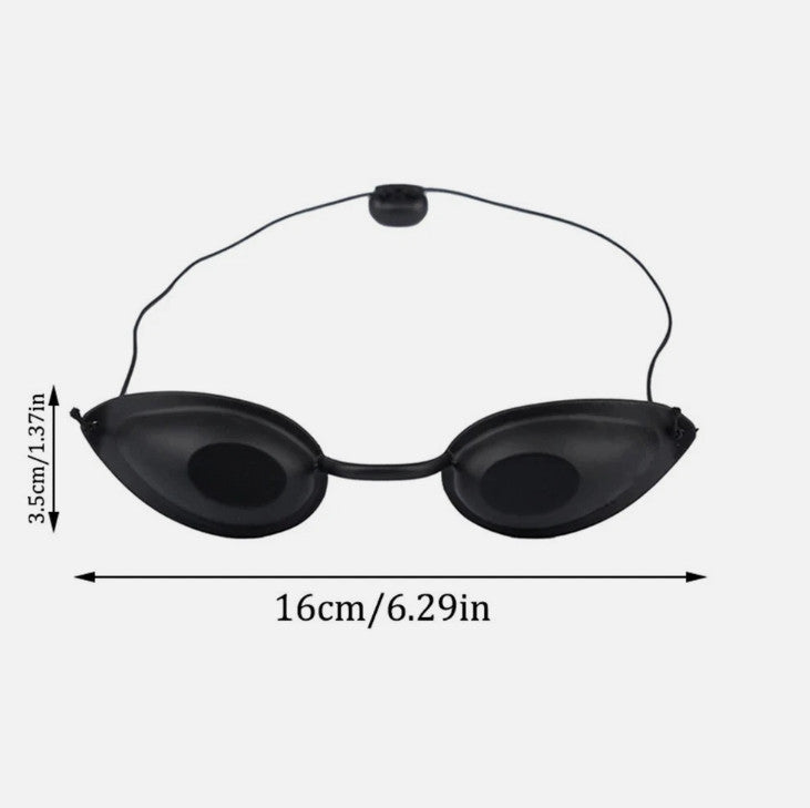 UV Tanning Bed Goggles Eye Protection Black Sunbathing Eyewear