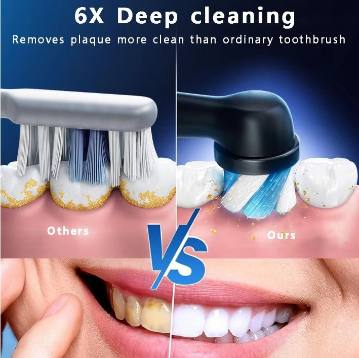 Rechargeable Electric Toothbrush with 4 Brush Heads, 5 Modes, Timer & USB