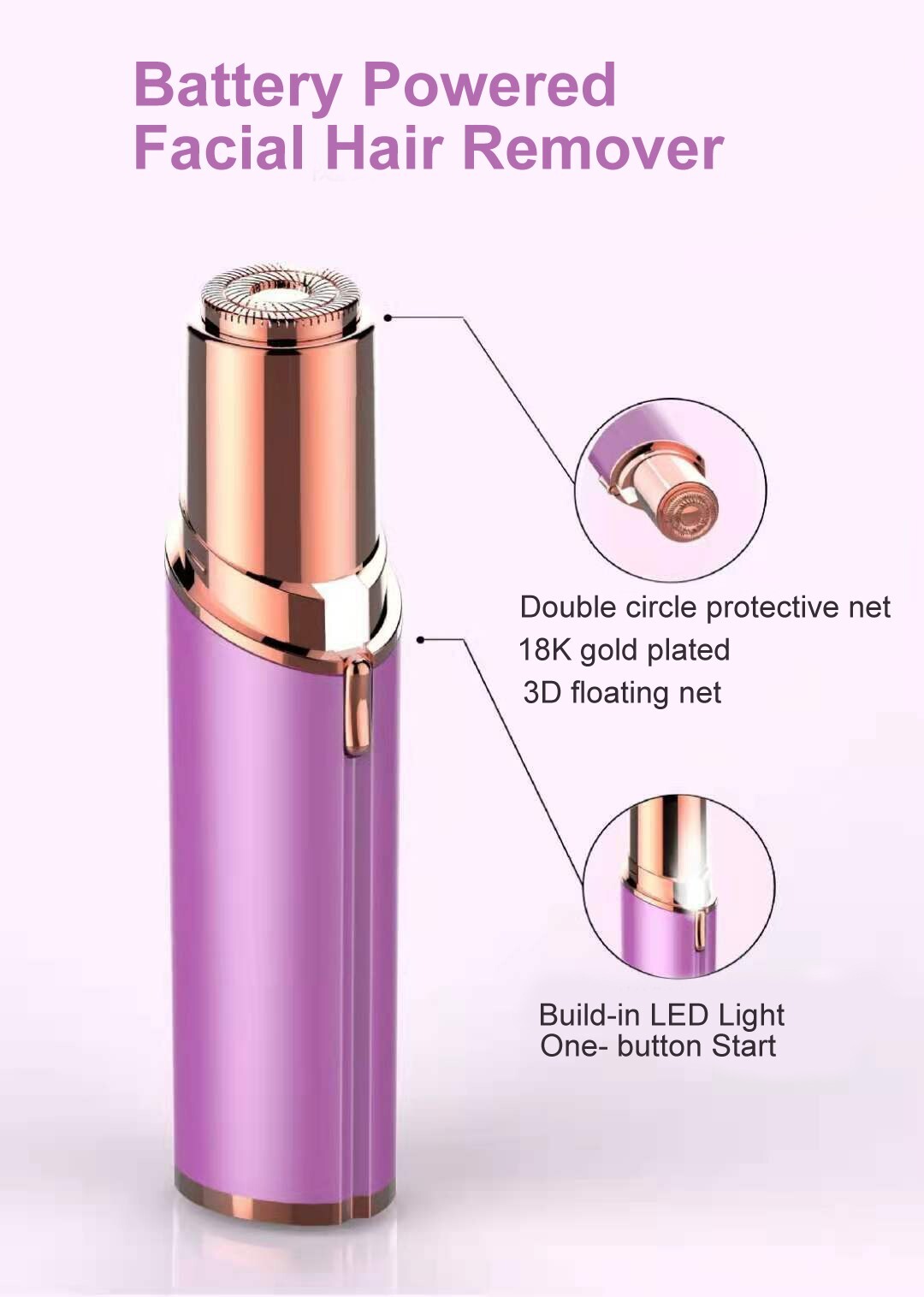 Women’s USB Rechargeable Facial Hair & Bikini Trimmer - Electric Shaver