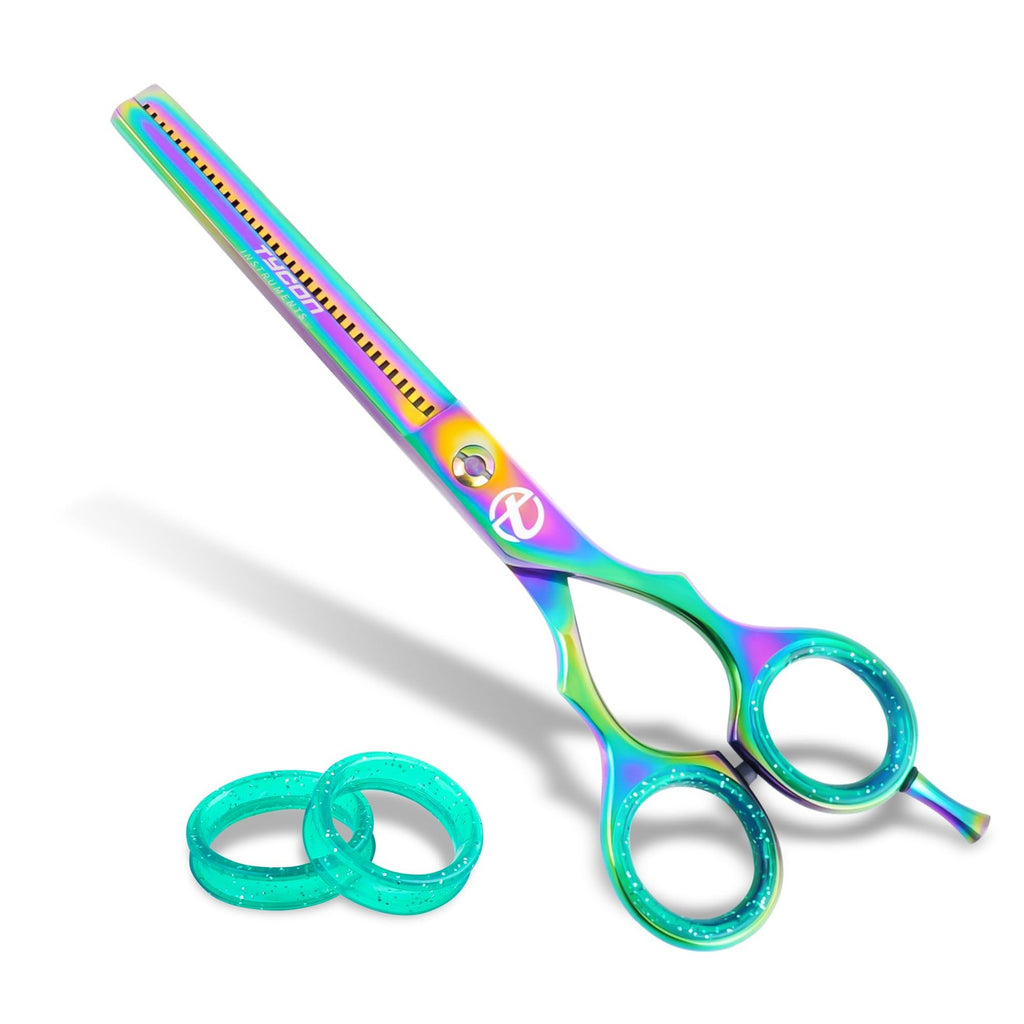 Hair Thinning Shears 6.5 Inch with Sharp 2.7 Inch Blade Rainbow Color for Hair Cutting